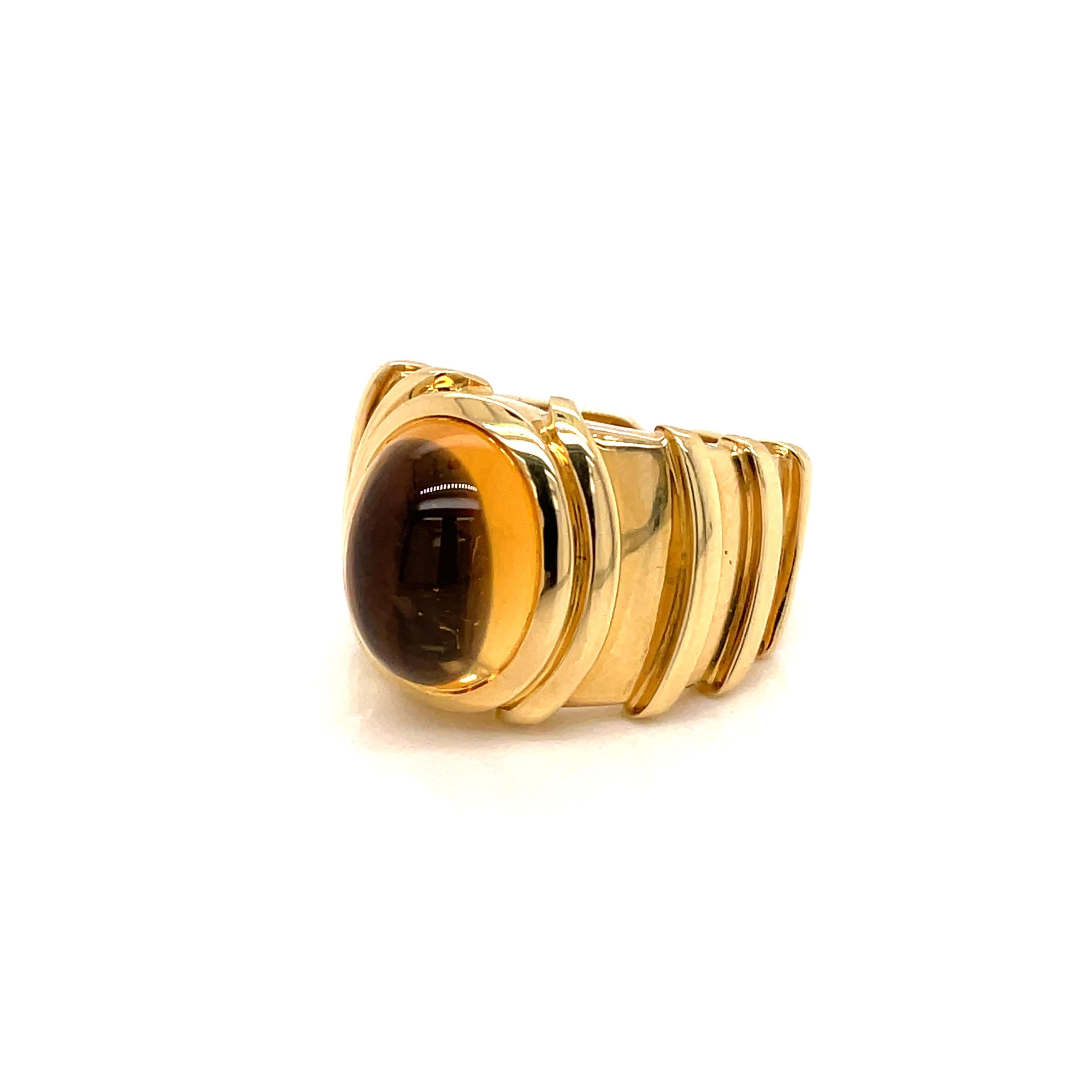 Cabochon Marina B Citrine Gold Ring
