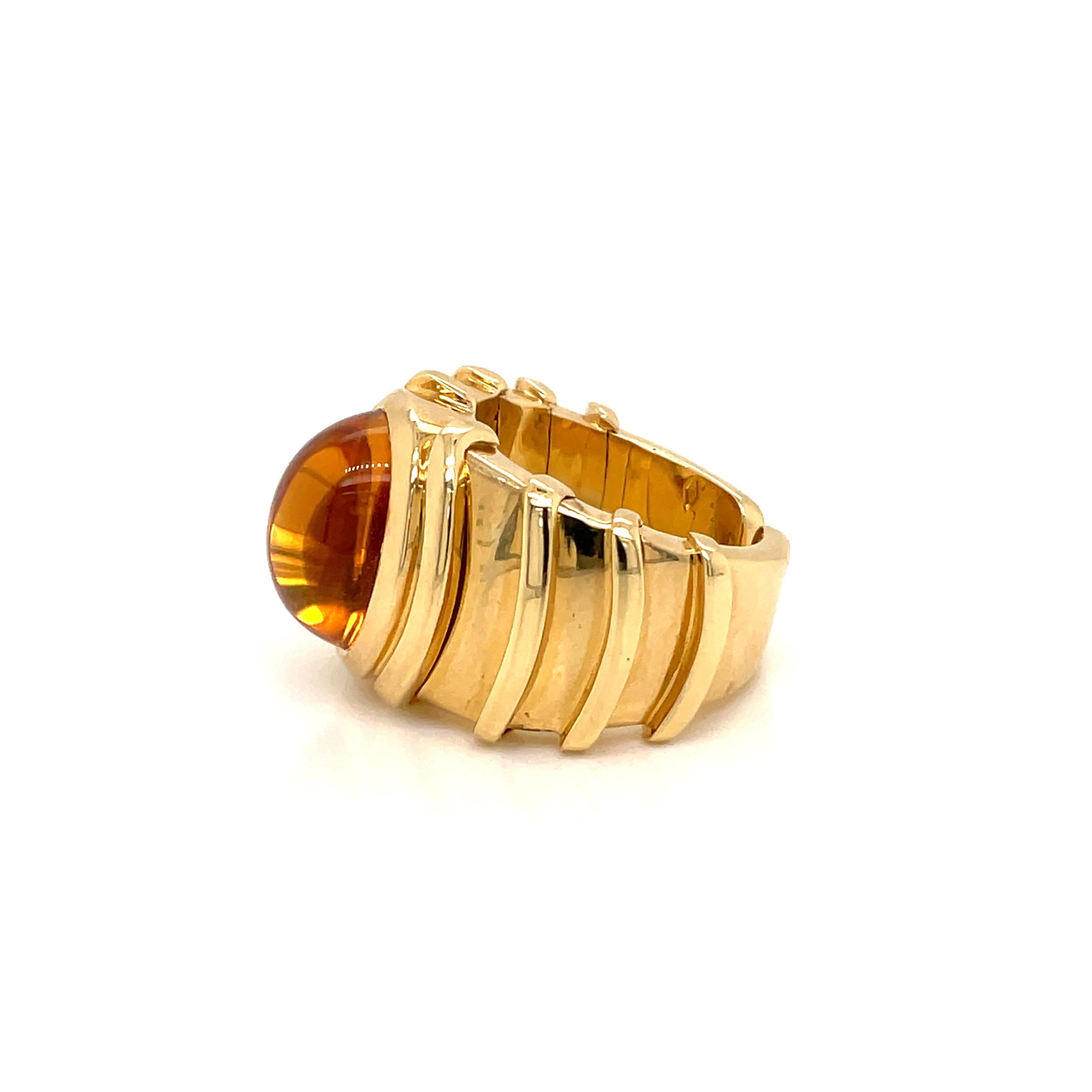 Marina B Citrine Gold Ring In Excellent Condition In Napoli, Italy