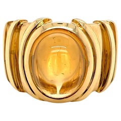 Retro Marina B Citrine Gold Ring