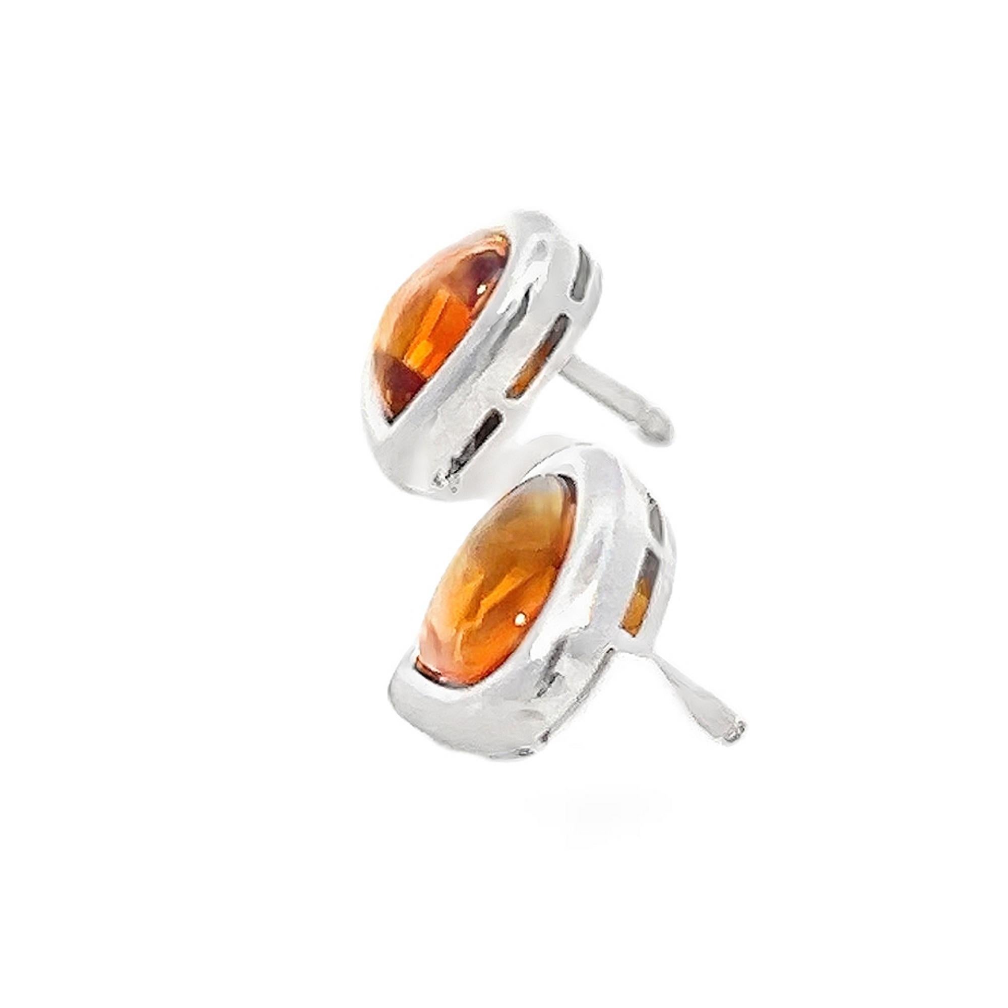 Contemporary Marina B. Citrine Stud Earrings