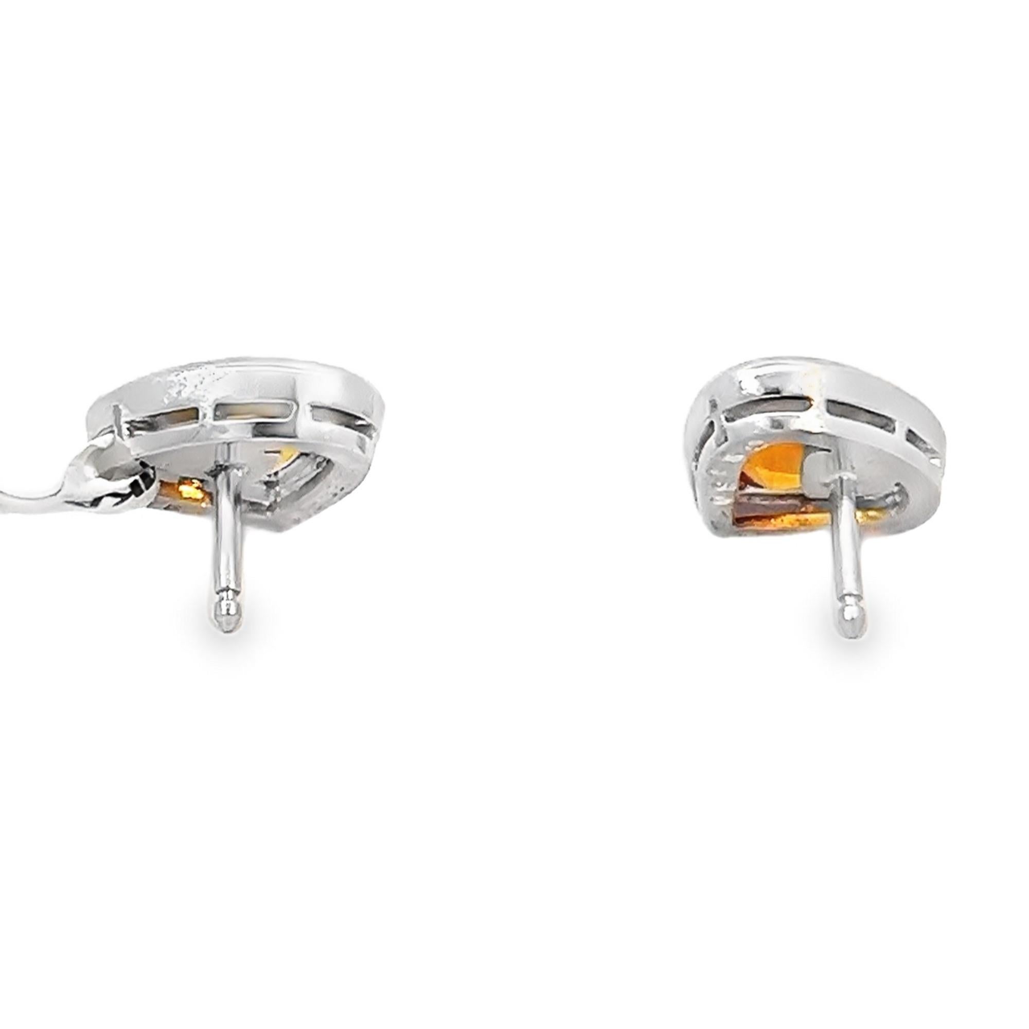 Cabochon Marina B. Citrine Stud Earrings