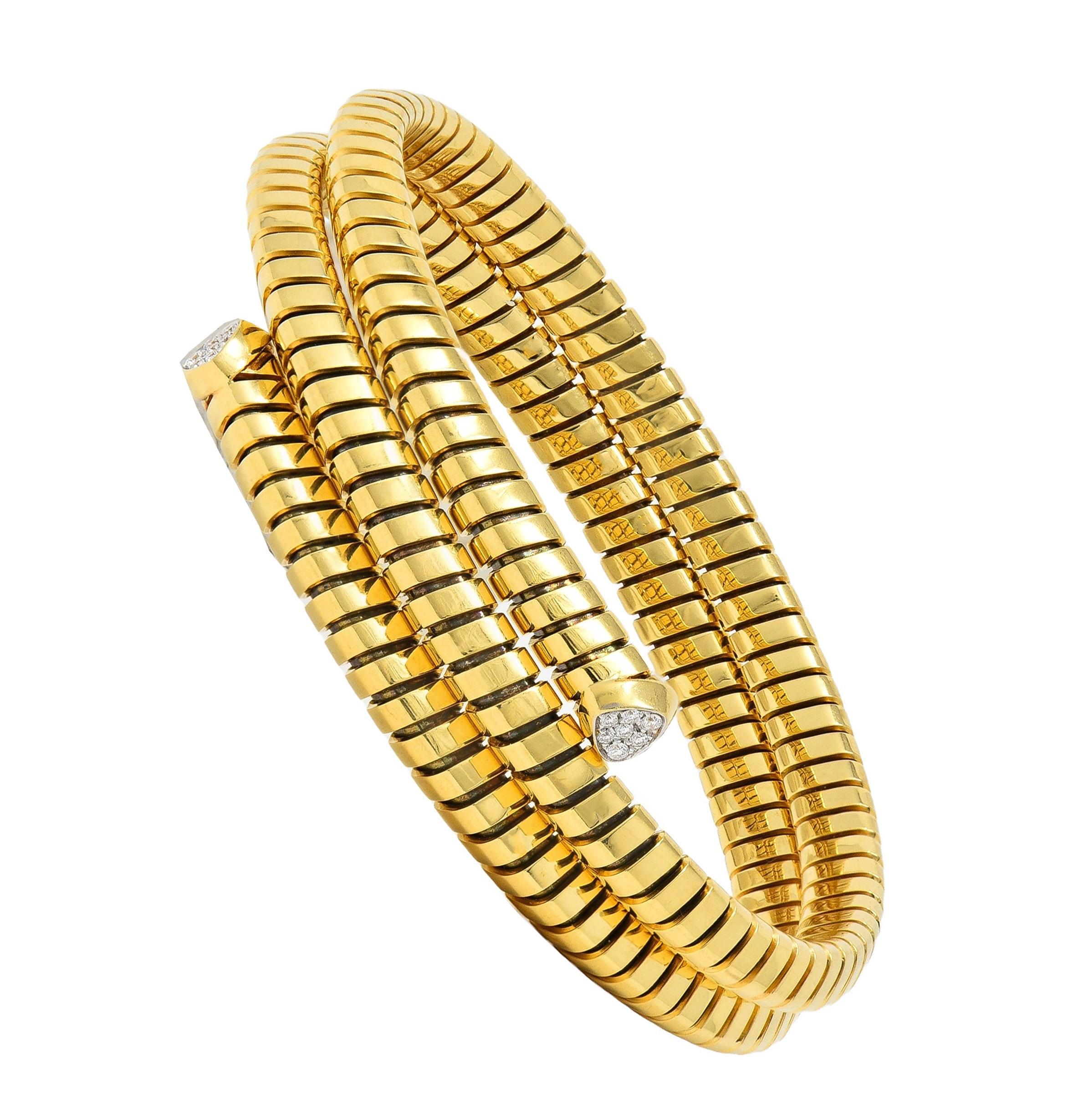 Marina B Contemporary Diamond 18K Gold Trisolina Triple Tubogas Wickelarmband 5