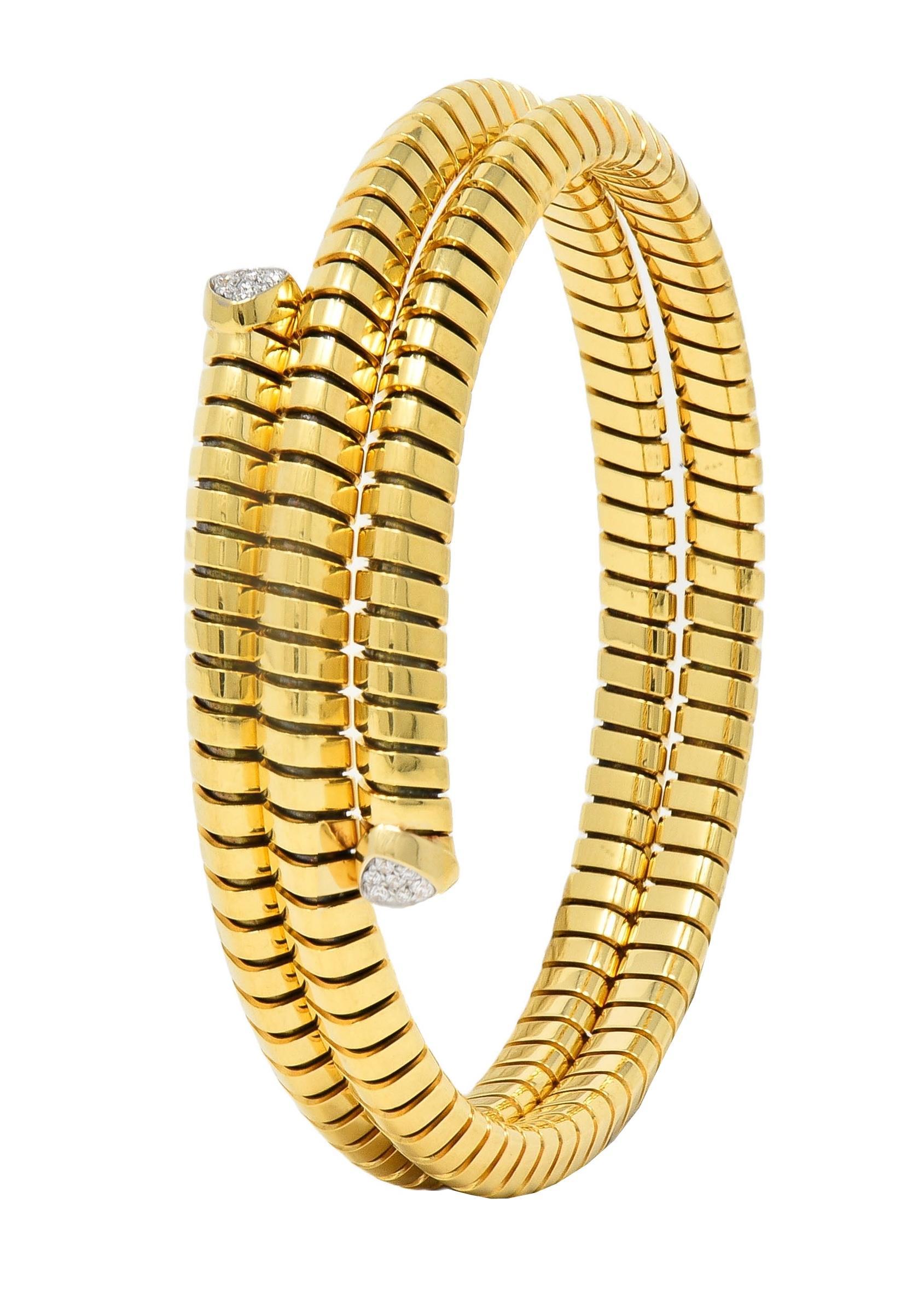 Marina B Contemporary Diamond 18K Gold Trisolina Triple Tubogas Wickelarmband im Zustand „Hervorragend“ in Philadelphia, PA