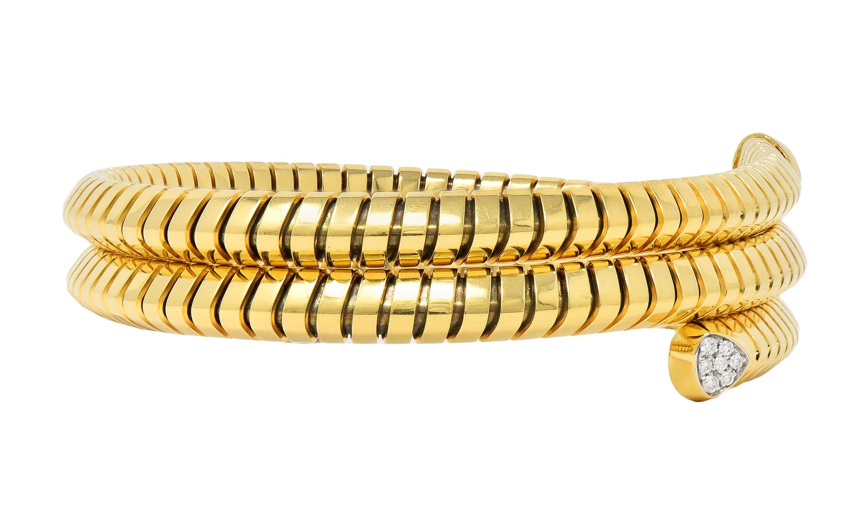 Marina B Contemporary Diamond 18K Gold Trisolina Triple Tubogas Wickelarmband für Damen oder Herren