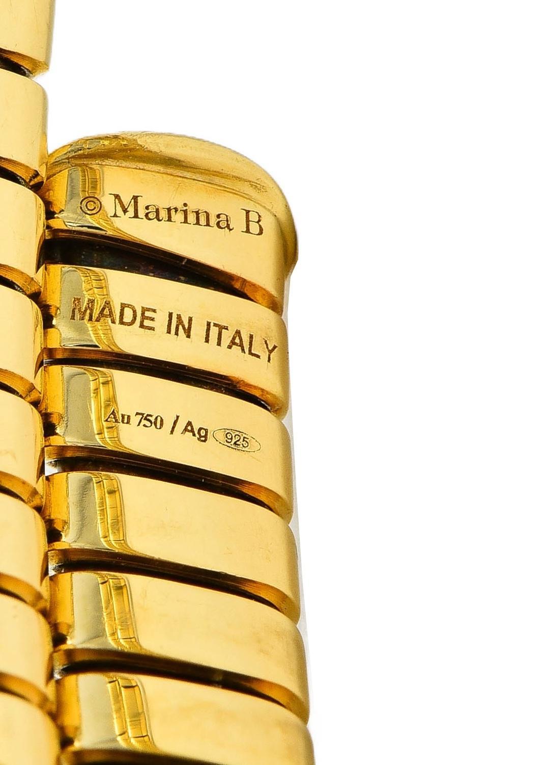 Marina B Contemporary Diamond 18K Gold Trisolina Triple Tubogas Wickelarmband 2