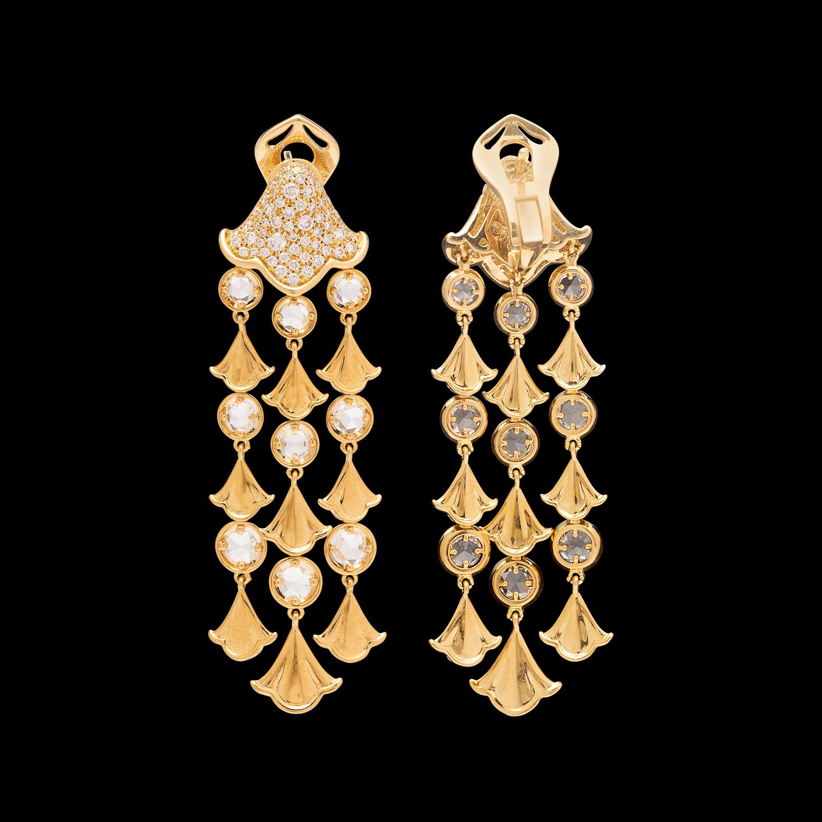 Women's Marina B. Diamond and 18 Karat Gold Chandelier Earrings