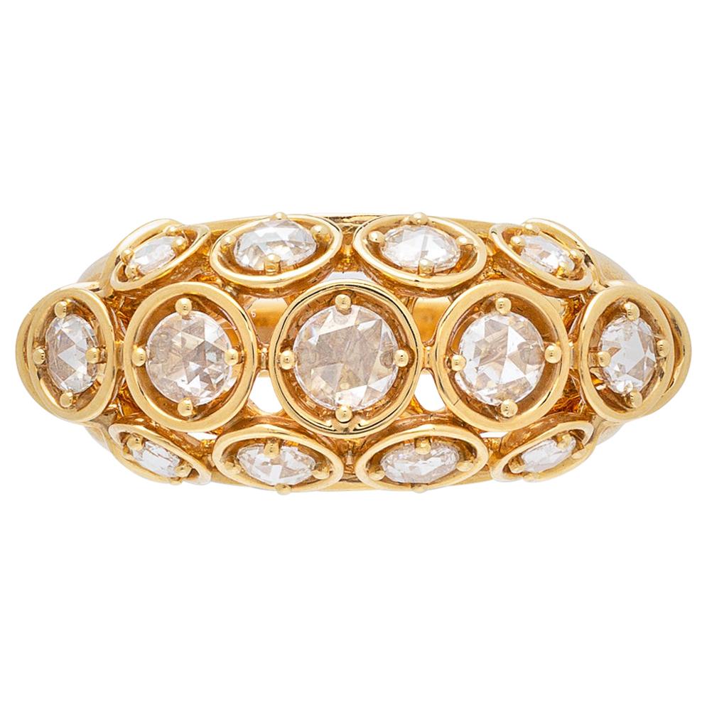 Marina B. Diamond and 18 Karat Gold Dome Ring For Sale