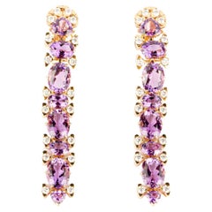 Marina B Diamond and Amethyst Floral Earrings