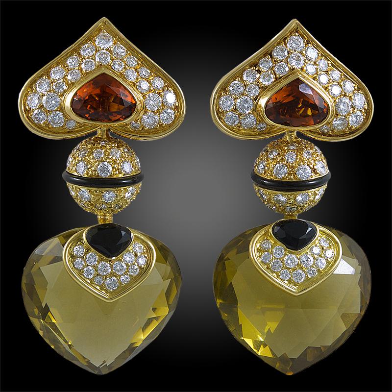Marina B Pendientes de diamantes y piedras preciosas en Bueno estado para la venta en New York, NY