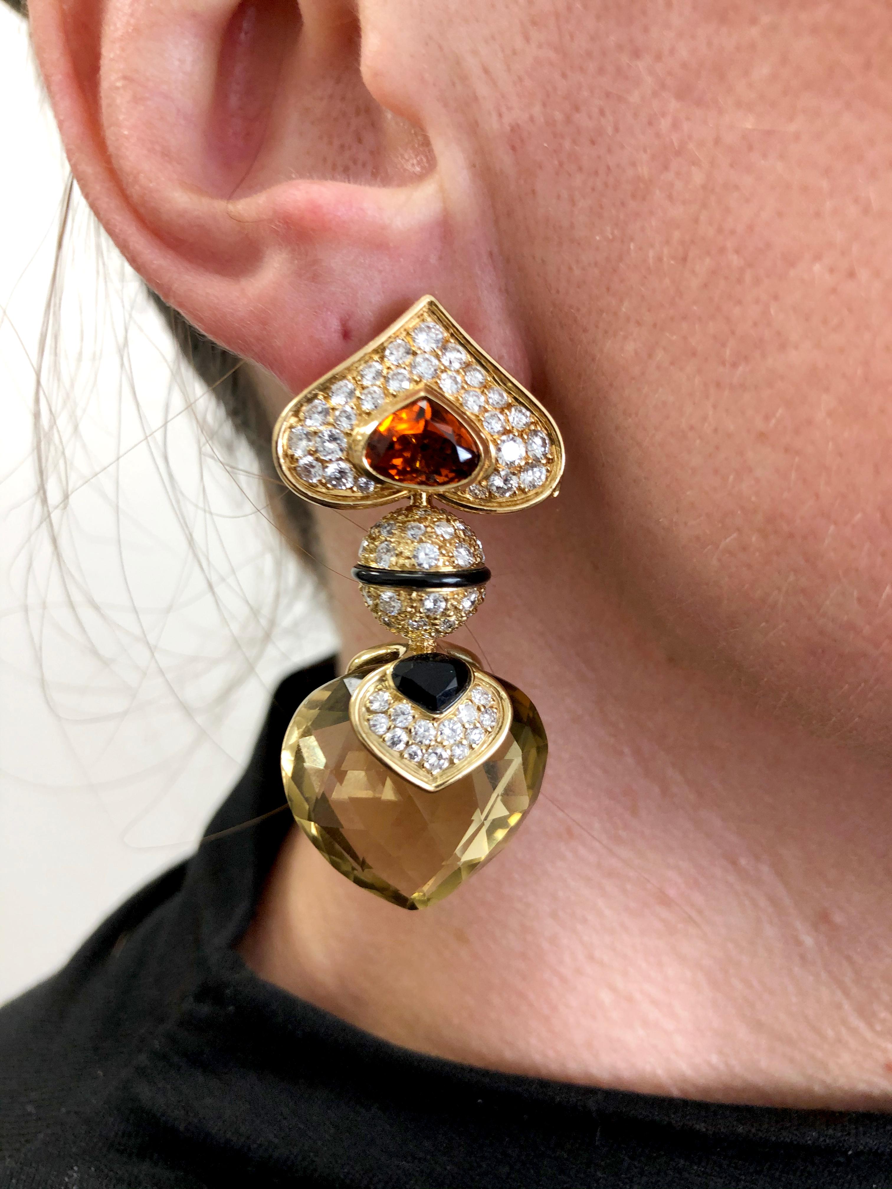 Marina B Pendientes de diamantes y piedras preciosas en venta 2