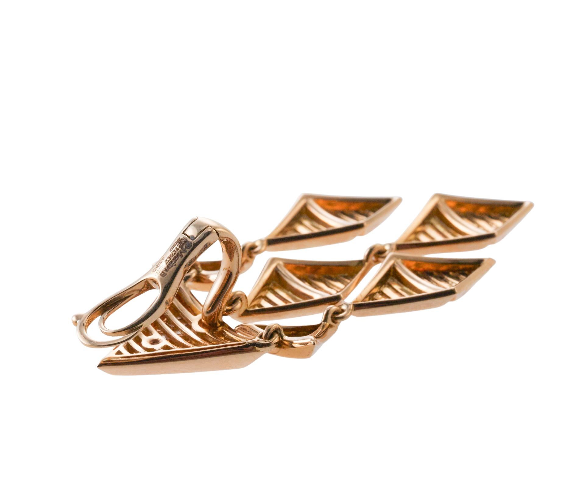 Women's Marina B Diamond Gold Chandelier Earrings For Sale