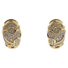 Marina B Diamond Gold Hoop Earrings