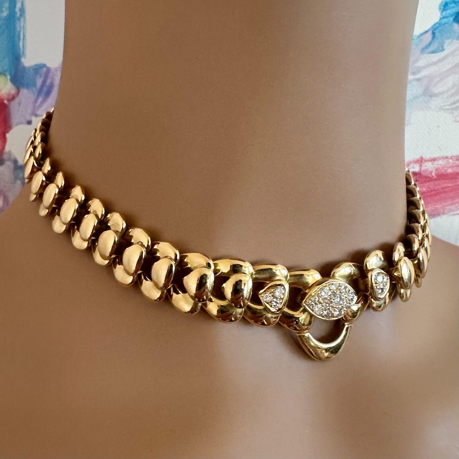 Marina B Diamant-Halskette in Herzform aus Gelbgold mit Statement-Gliedern im Angebot 5