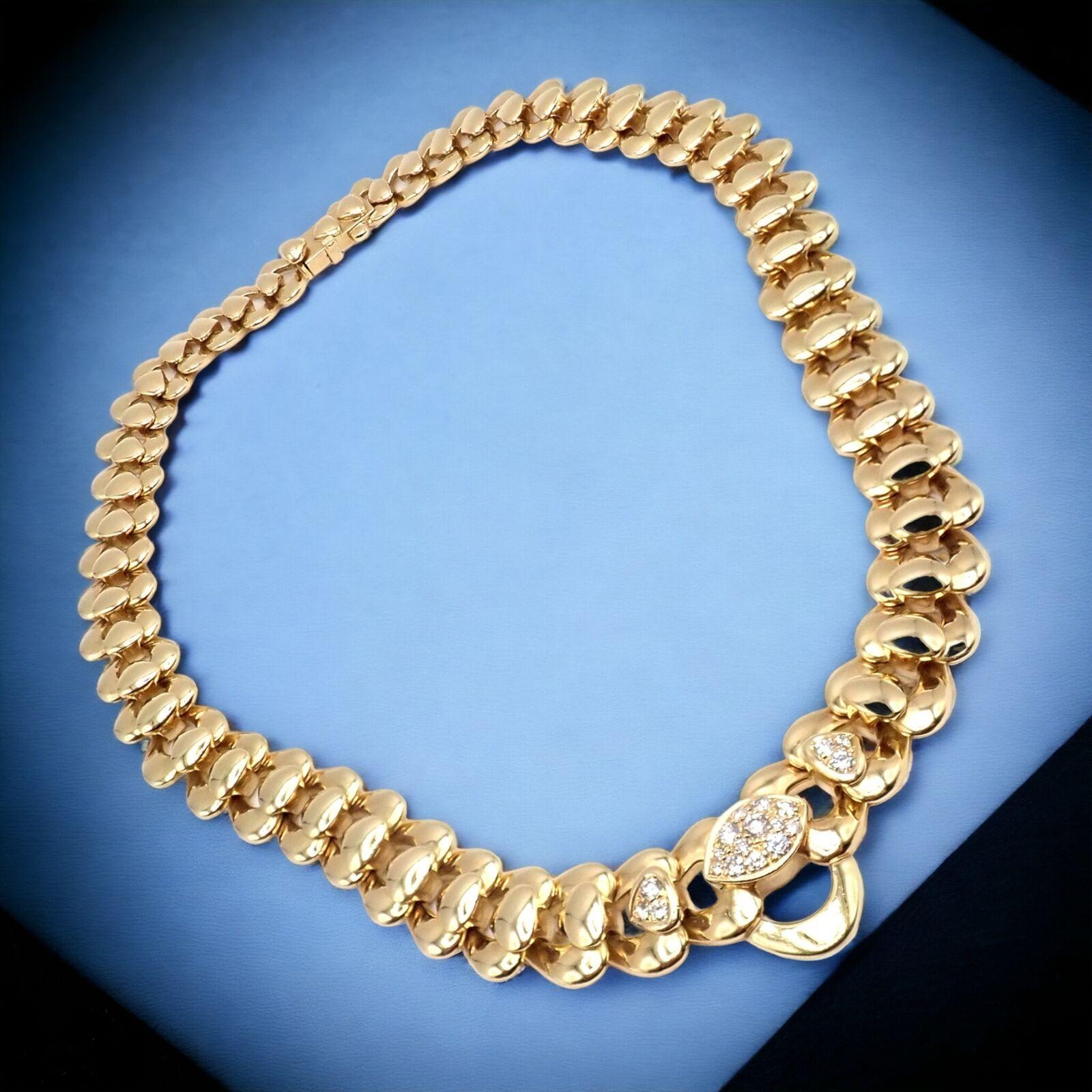 Marina B Diamant-Halskette in Herzform aus Gelbgold mit Statement-Gliedern im Angebot 8