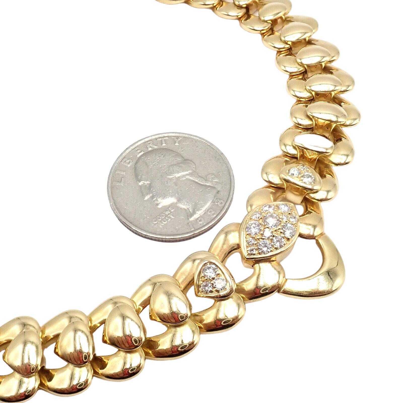 Marina B Diamant-Halskette in Herzform aus Gelbgold mit Statement-Gliedern im Angebot 4