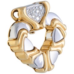 Marina B. Diamond Pave Yellow and White Gold Heart Pendant