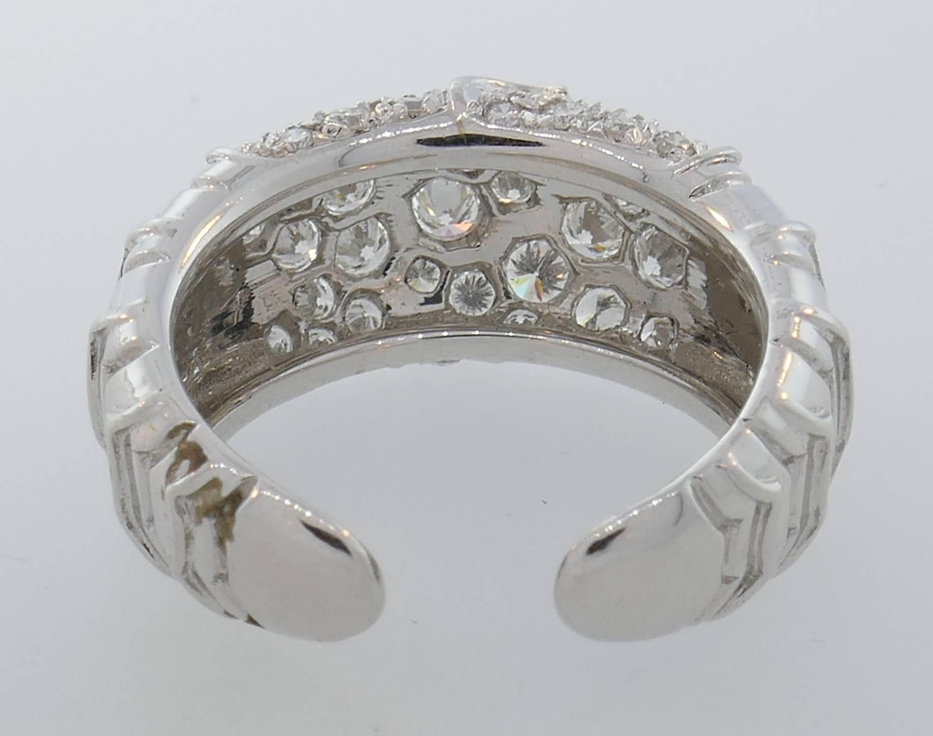 Women's Marina B Diamond White Gold Band Ring, 1980s