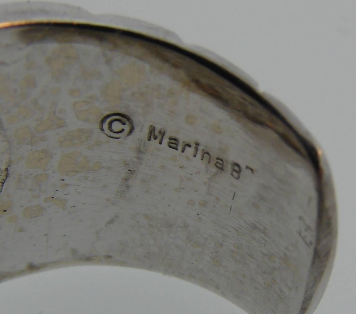 Marina B Diamond White Gold Band Ring, 1980s 1