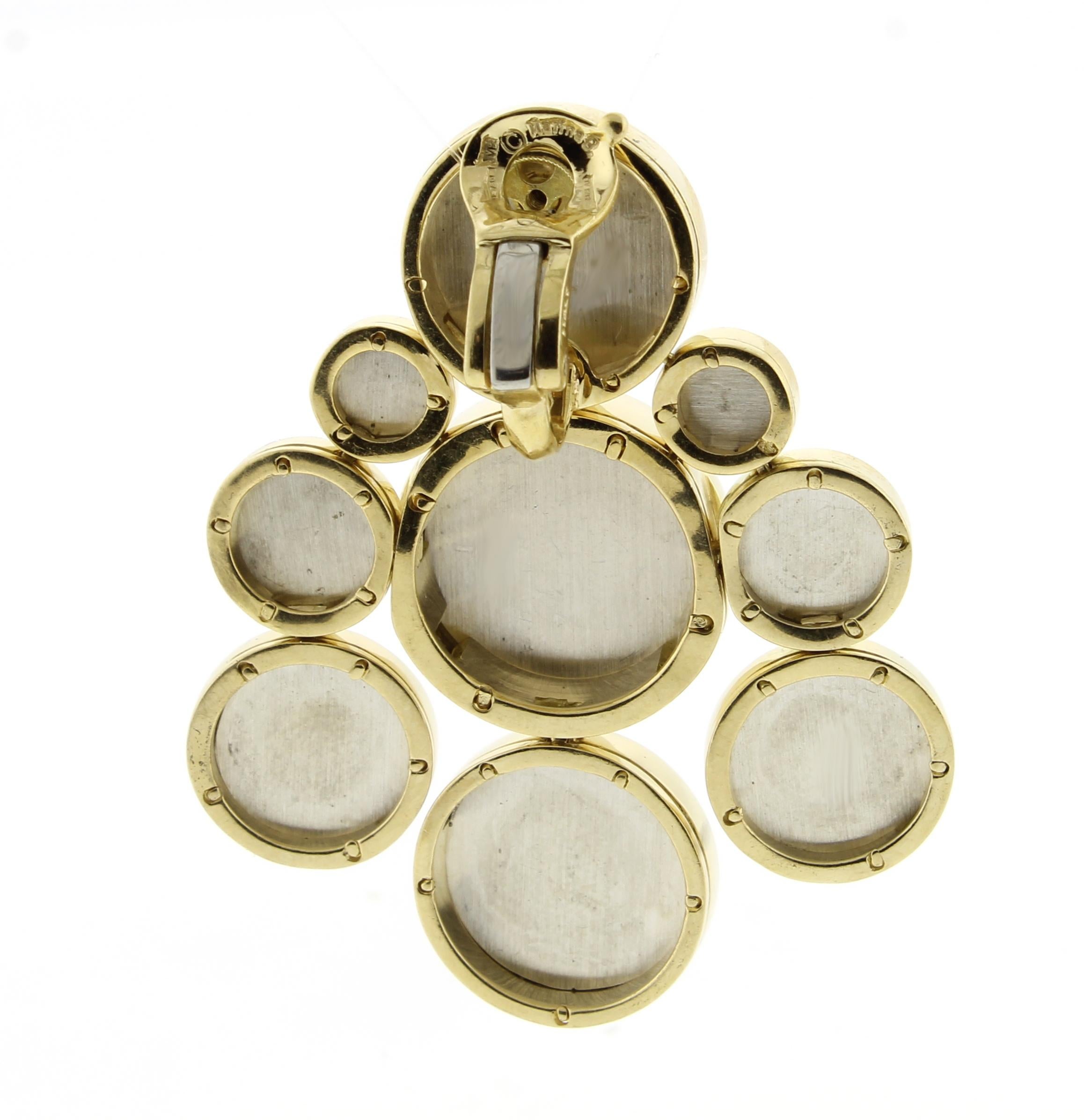 Women's or Men's Marina B Donatella 1987 Silver Coin Gold Drop Earrings