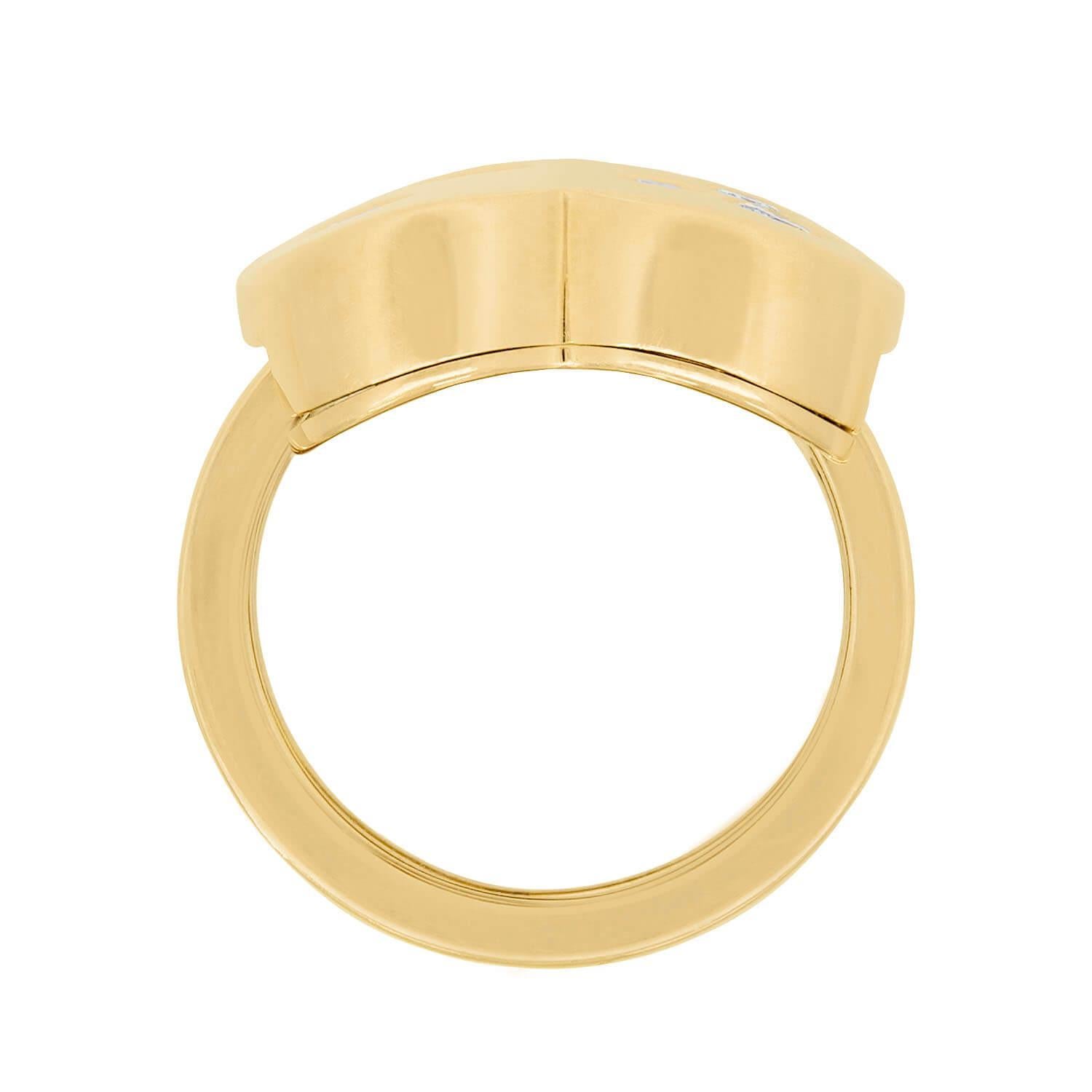 Women's or Men's MARINA B Estate 18k Diamond Four Band Heart Ring .65ctw For Sale