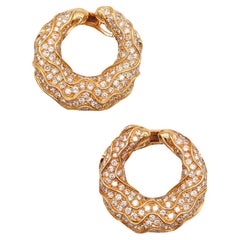 MARINA B. France Ondas Clips Hoop Earrings 18Kt Gold With 9.84 Ctw In Diamonds