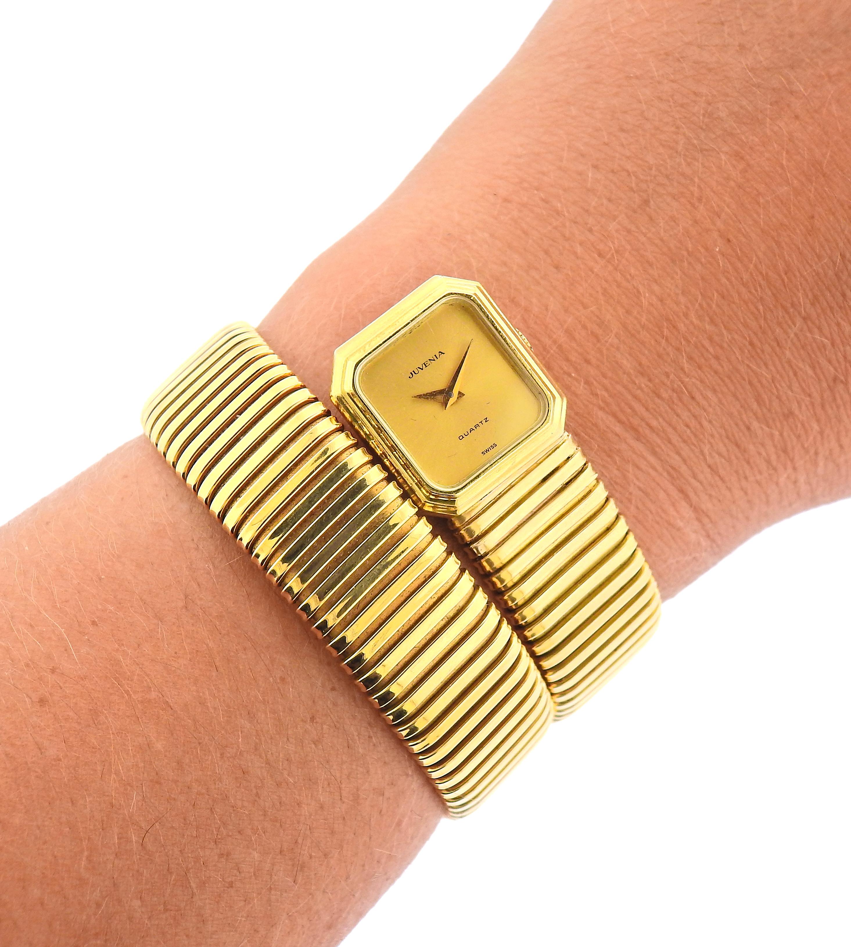 Marina B Gold Bracelet Juvenia Watch In Excellent Condition For Sale In New York, NY