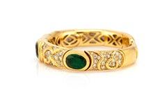 Marina B Brazalete de oro con turmalina verde y diamantes