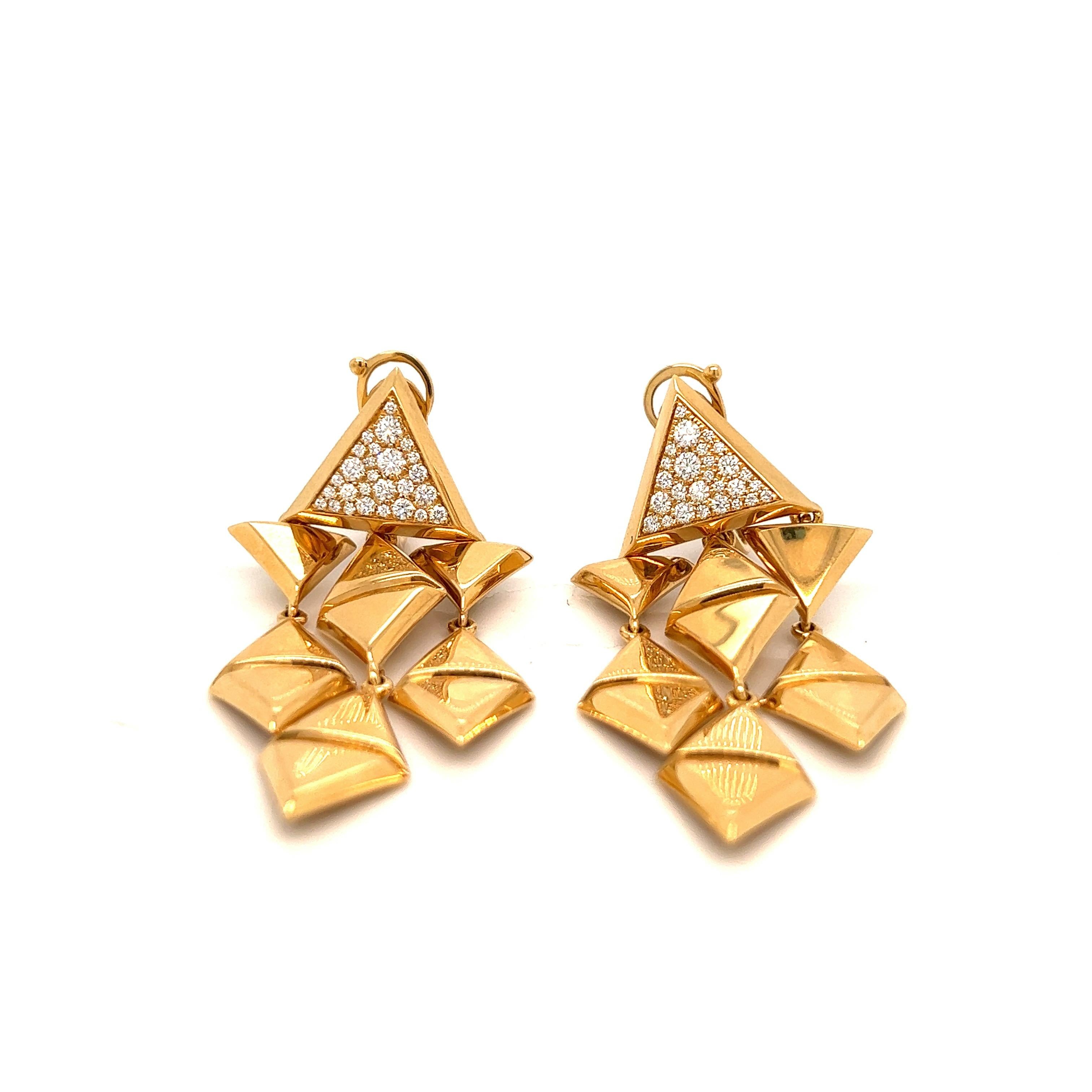 Marina B Gold & Diamant Ohrclips im Zustand „Hervorragend“ im Angebot in New York, NY