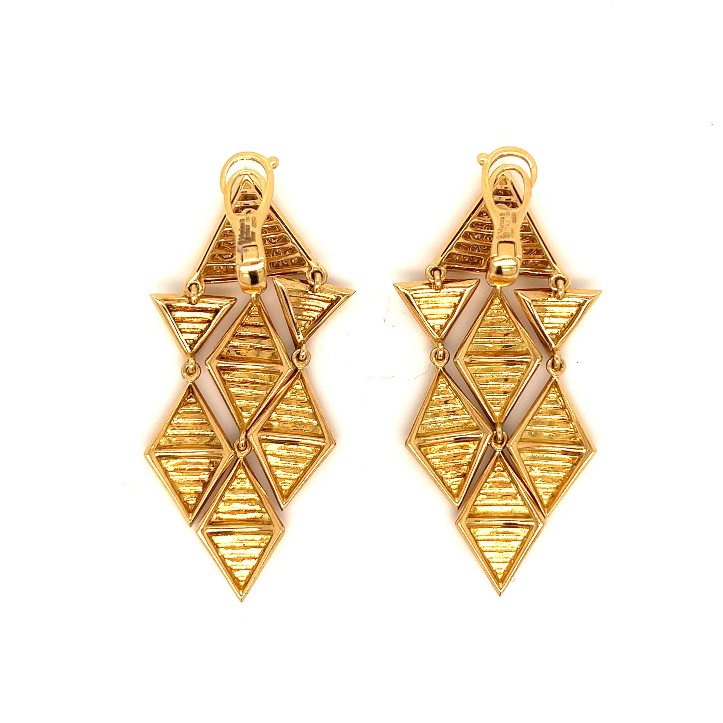 Women's Marina B Gold & Diamond Ear Clips For Sale