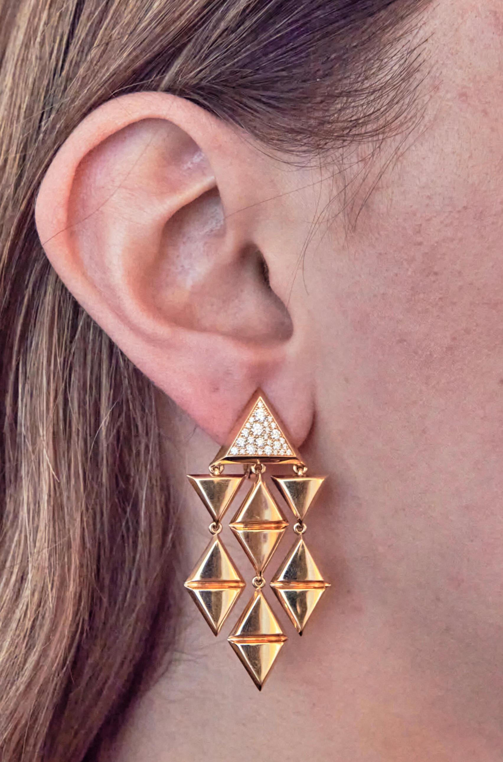 Marina B Gold & Diamond Ear Clips For Sale 2