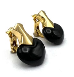 Marina B Gold Earrings Jade Heart Shape