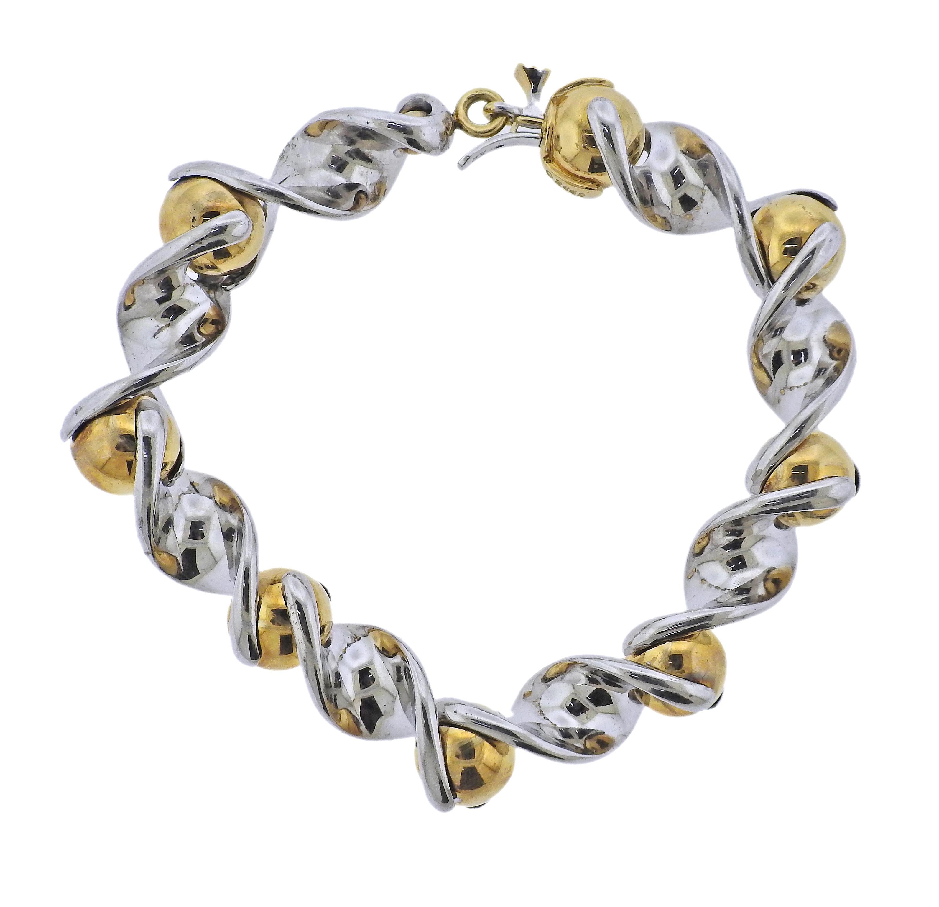 Women's Marina B Gold Twisted Ball Bracelet For Sale