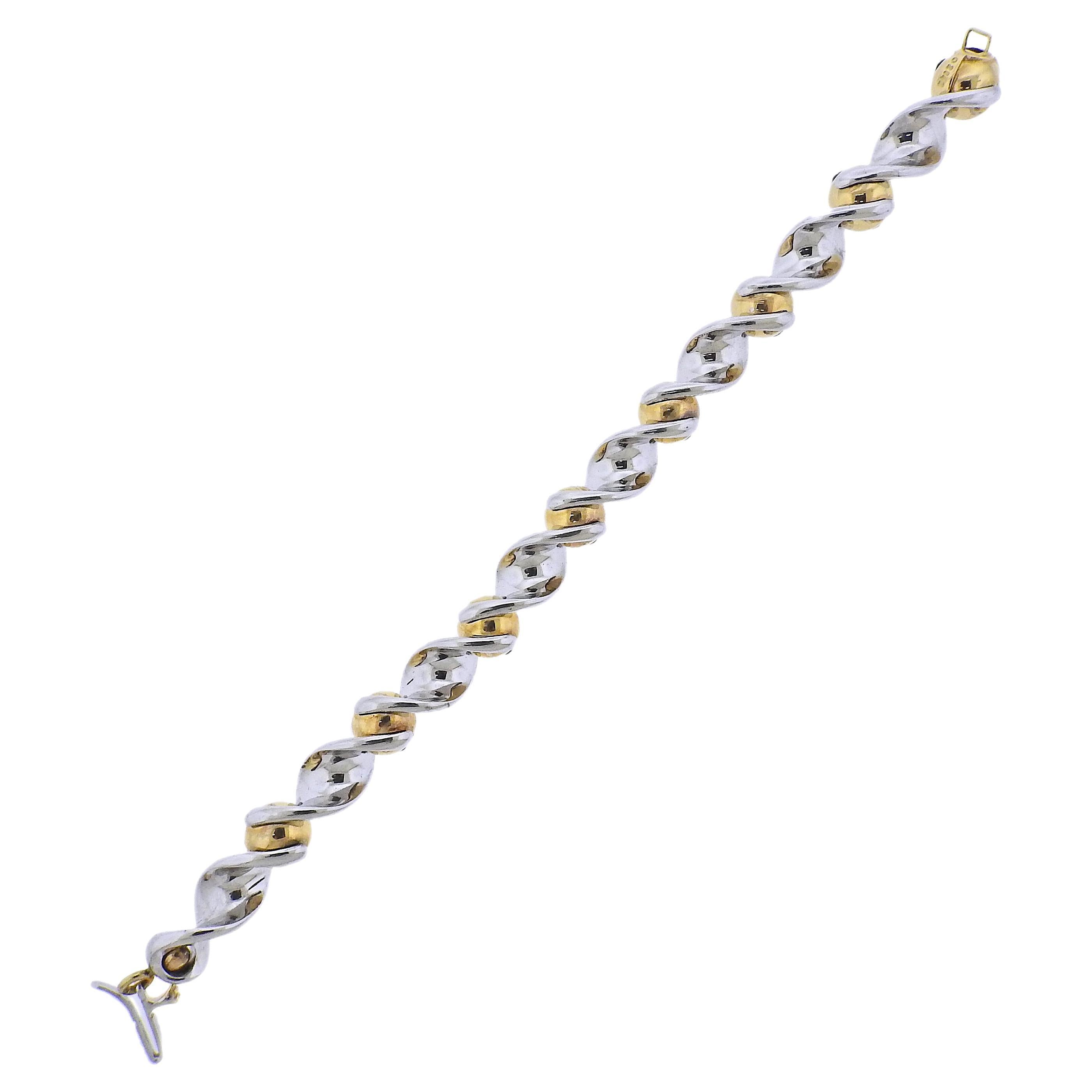 Marina B Gold Twisted Ball Bracelet For Sale
