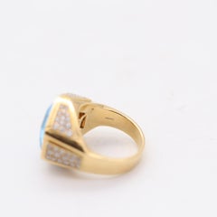 MARINA B. Hexagonal Exi Cocktail Ring In 18Kt Gold With Cwt. Topaz & VS Diamonds