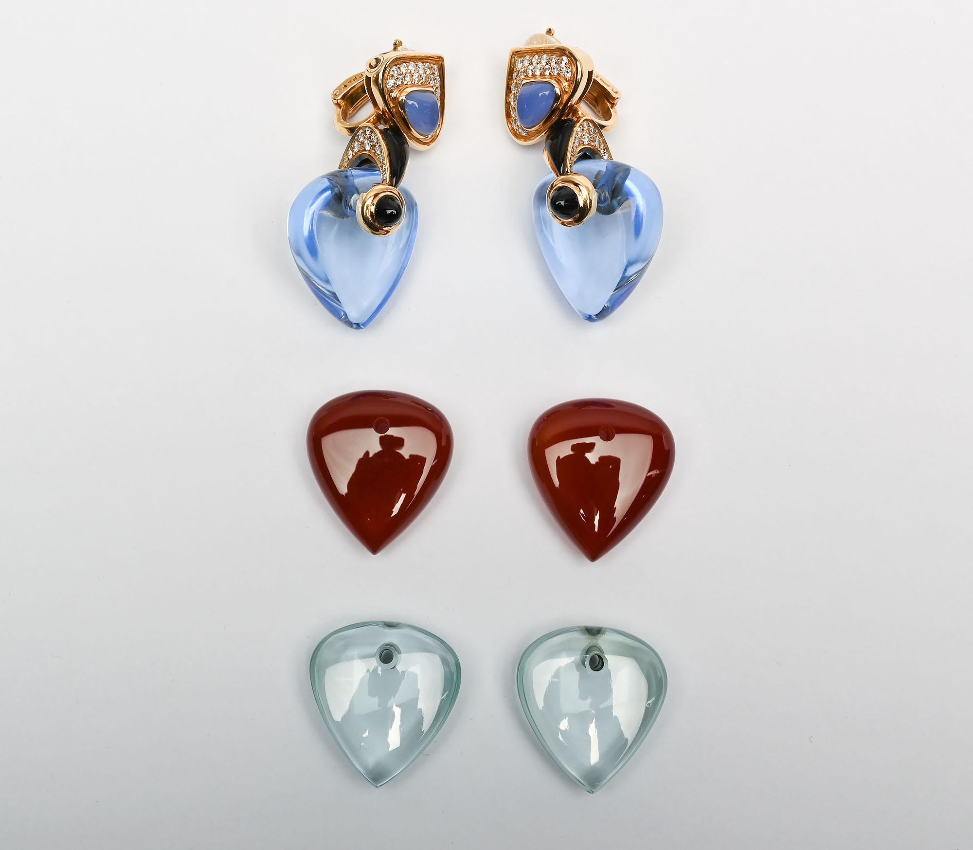 Marina B Interchangeable Dangle Earrings For Sale 1