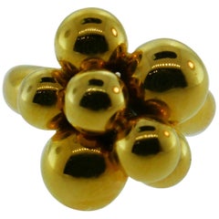 Marina B. Italy 18 Karat Yellow Gold Ball Ring Vintage, circa 1980s with Box