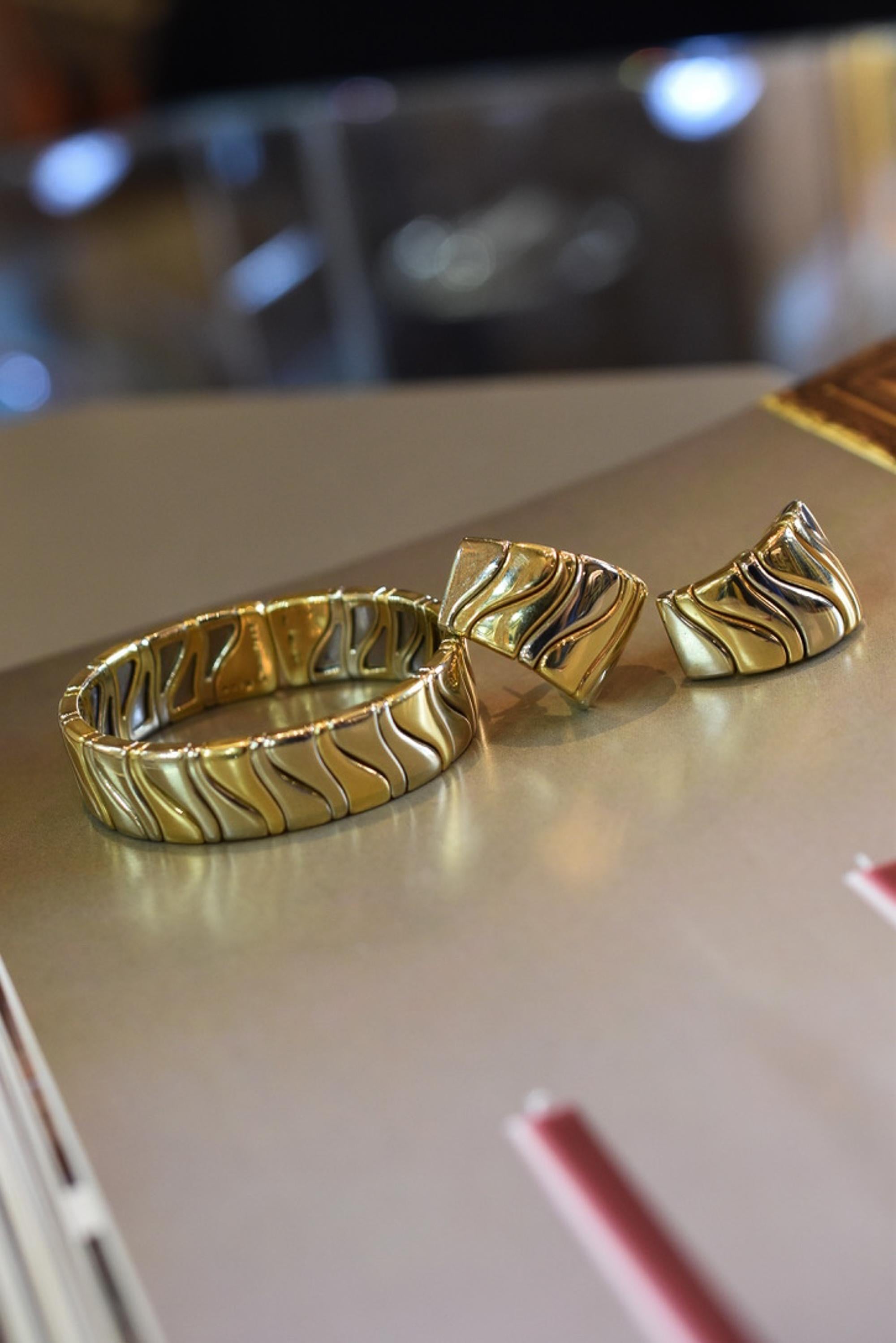 Marina B  Bracciale e orecchini 'Karen' in oro 18k in vendita 1