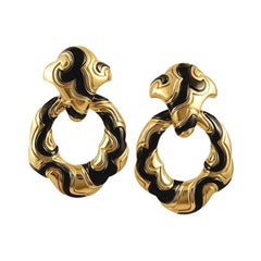 Marina B “Ken” Detachable Yellow & Blackened Gold Earrings 