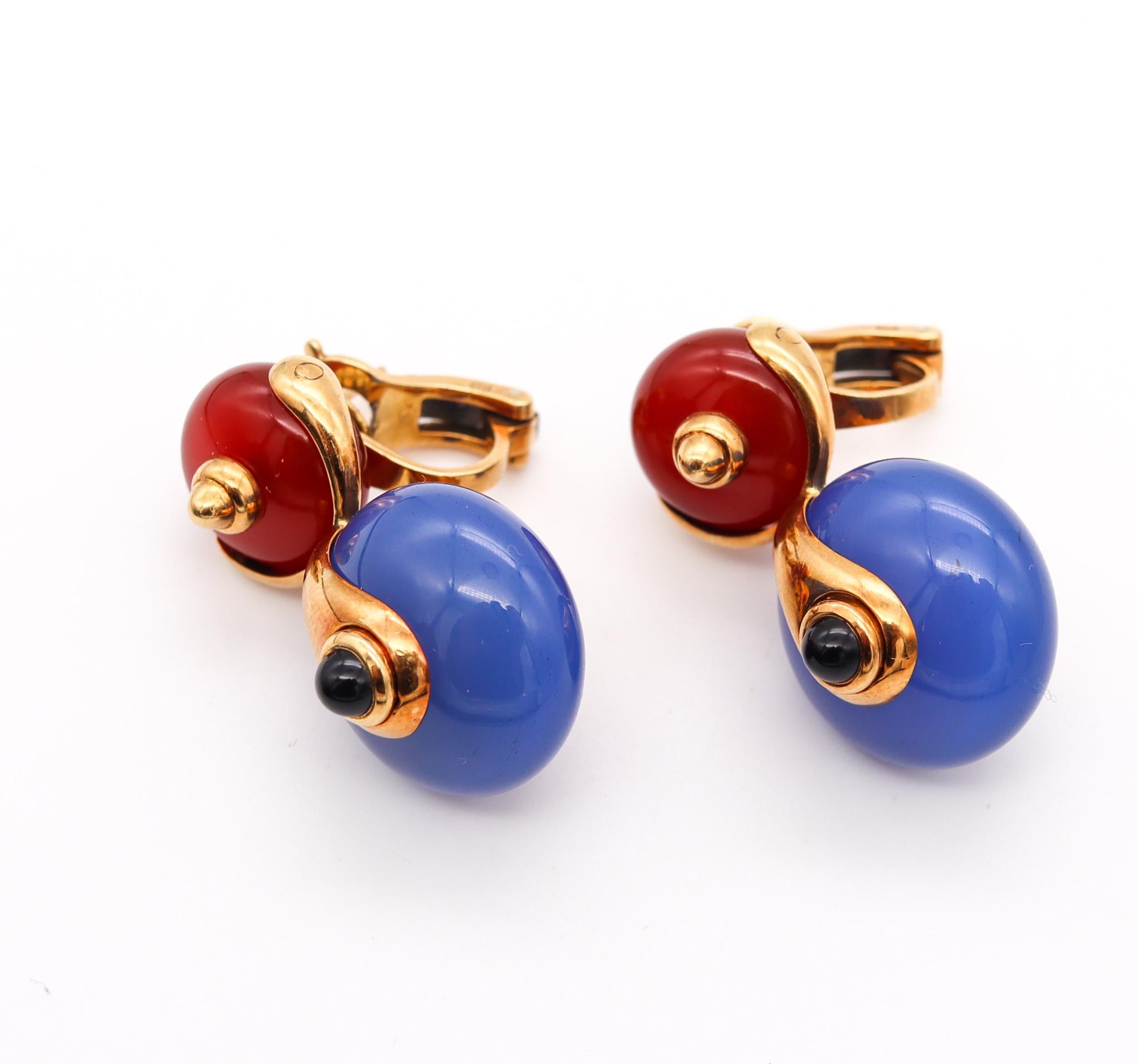 Women's Marina B. Milan Interchangeable Cardan Drop Earrings In 18Kt Gold With Gemstones