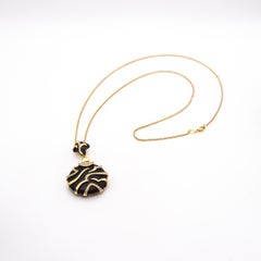 Marina B. Mailand Lange Halskette aus Holz in 18 Karat Gelbgold und 1,54 Karat Diamanten