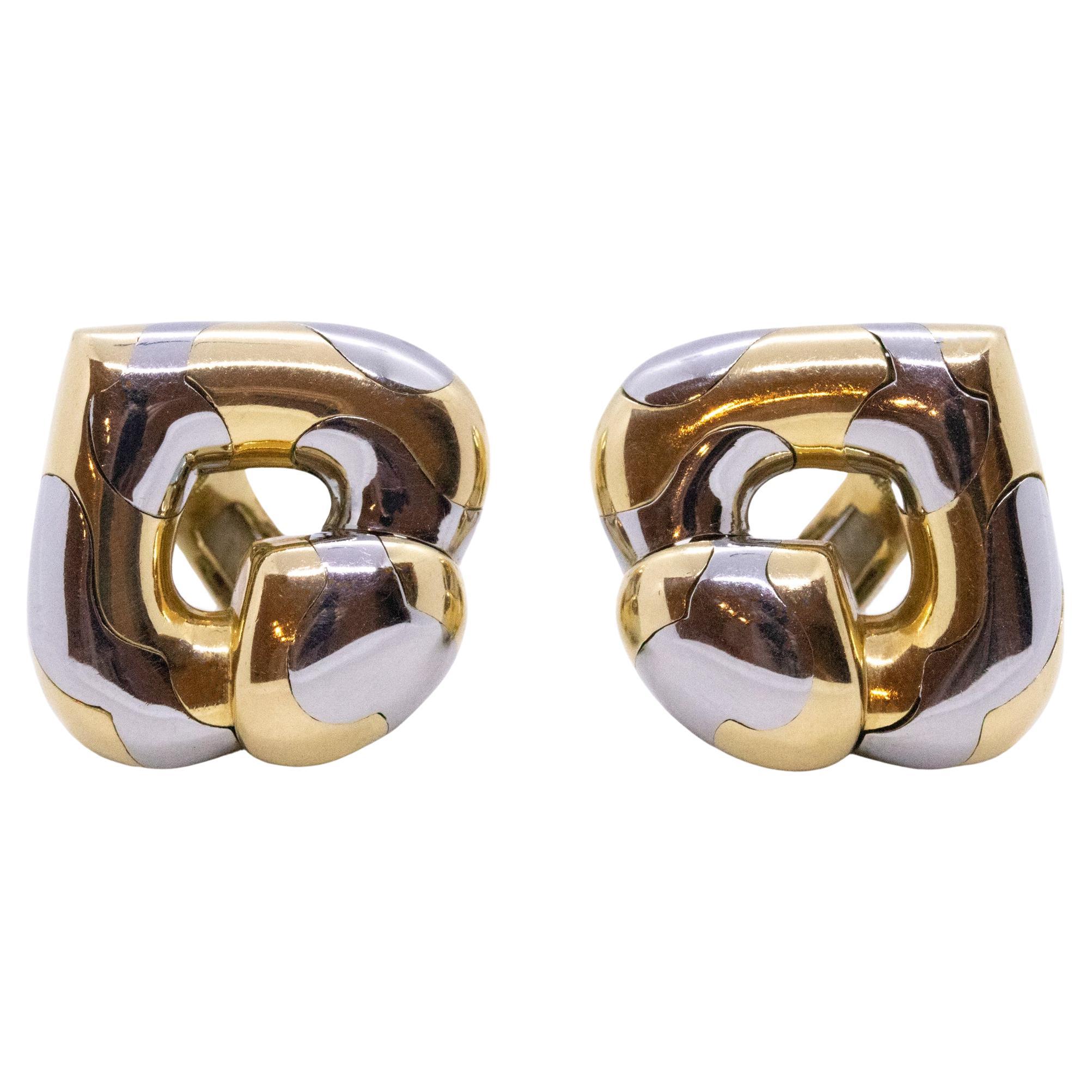 Marina B. Milan Pardy Clips Earrings In Two Tones Of 18Kt Gold