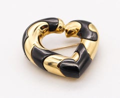 Marina B Milan Pardy Mari Pendant Brooch in 18 Kt Yellow & Blackened Gold