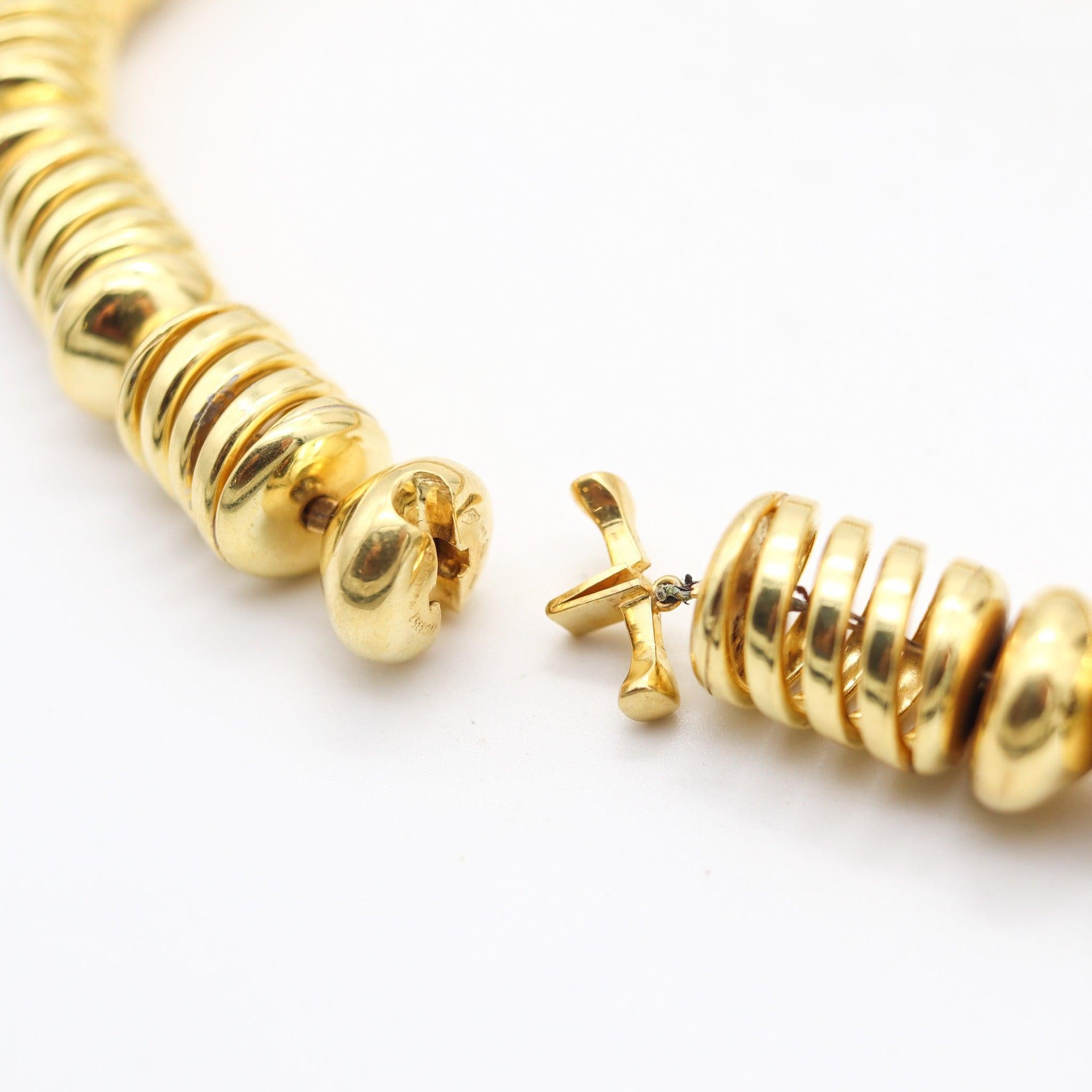 MARINA B. Milano 1996 Limited Edition Modernist Spring Necklace 18Kt Yellow Gold en vente 1