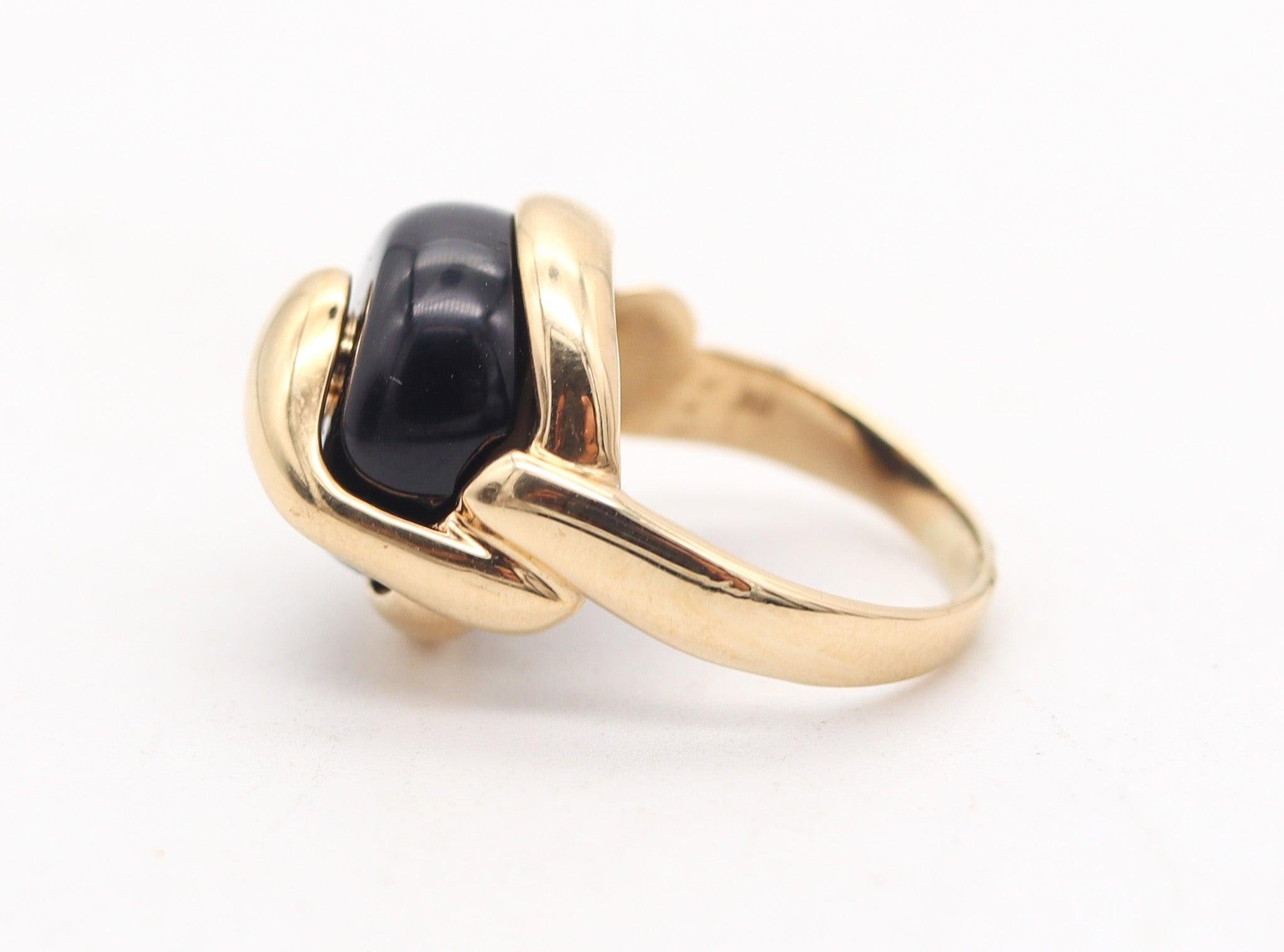 MARINA B. Milano CARDAN Cocktailring aus 18 Karat Gelbgold mit Onyx (Cabochon) im Angebot