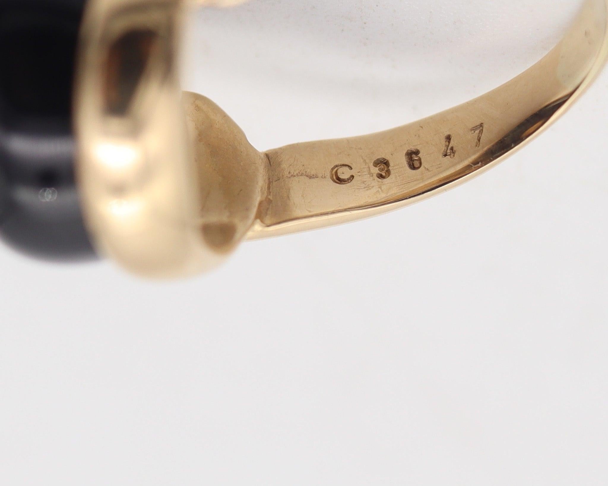 MARINA B. Milano CARDAN Cocktailring aus 18 Karat Gelbgold mit Onyx im Zustand „Hervorragend“ im Angebot in Miami, FL