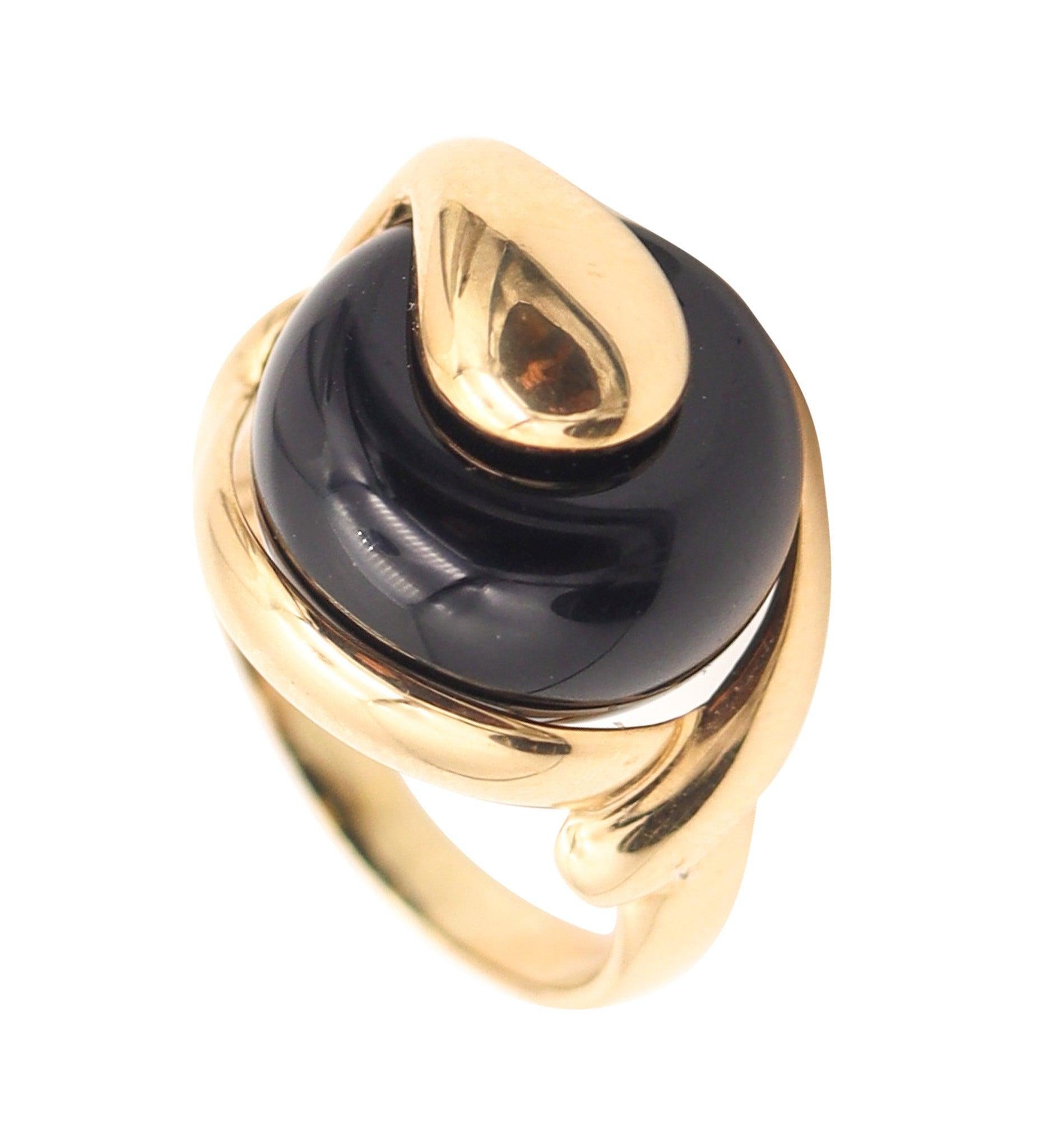 MARINA B. Milano CARDAN Cocktailring aus 18 Karat Gelbgold mit Onyx im Angebot