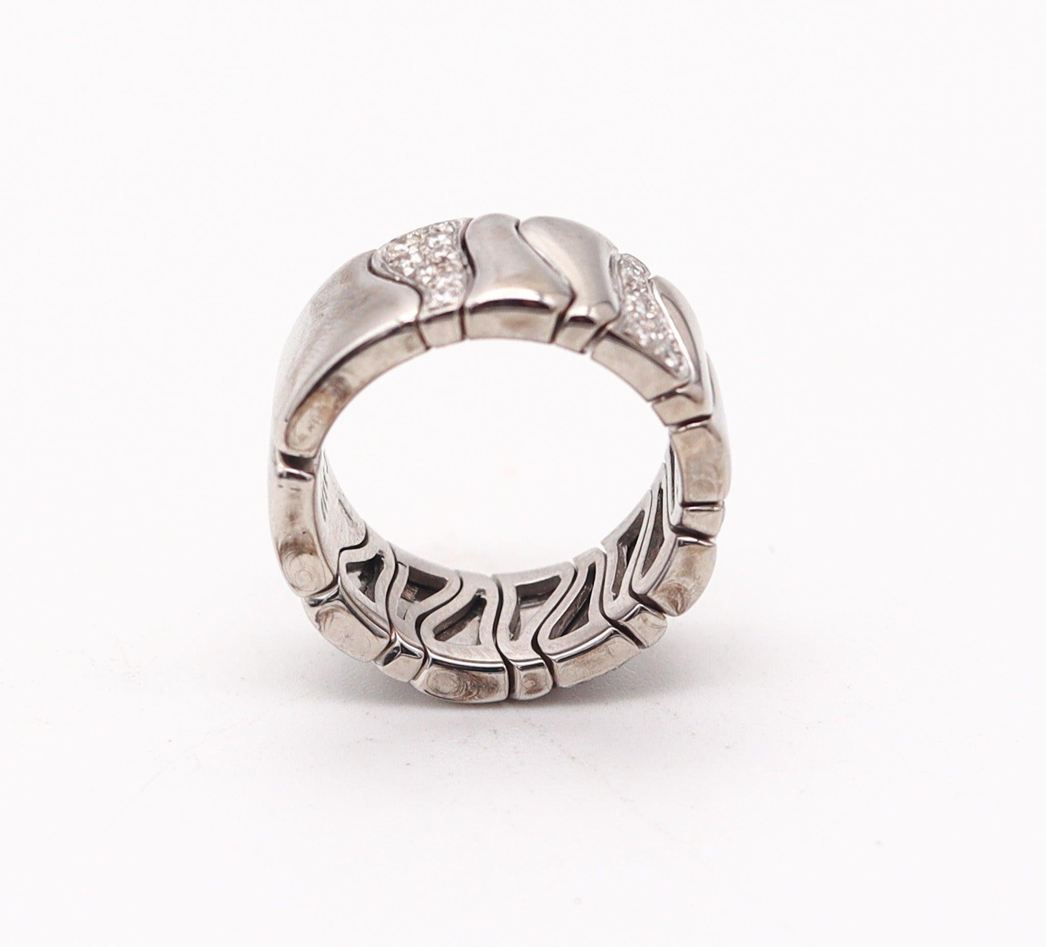 MARINA B. Milano KAR Flexible Band Ring In 18Kt White Gold With VS Diamonds For Sale 1