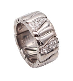 Marina B. Milano KAR Anello a Fascia Flessibile in Oro Bianco 18Kt con Diamanti VS
