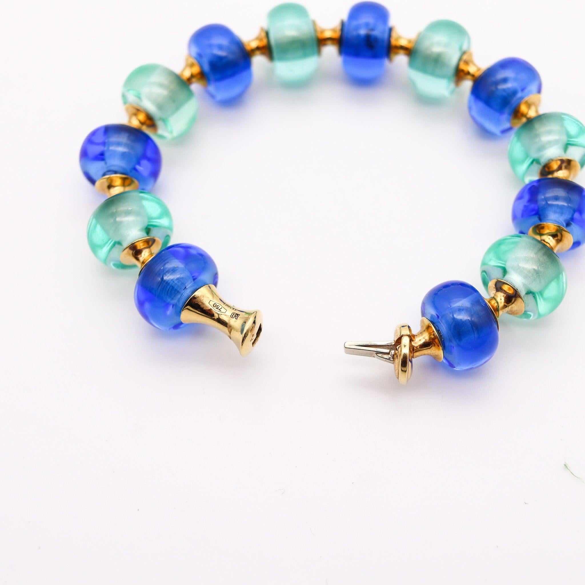 MARINA B. Milano Pneus-Armreif aus 18 Karat Gelbgold und blauem russischem Quarz im Angebot 4