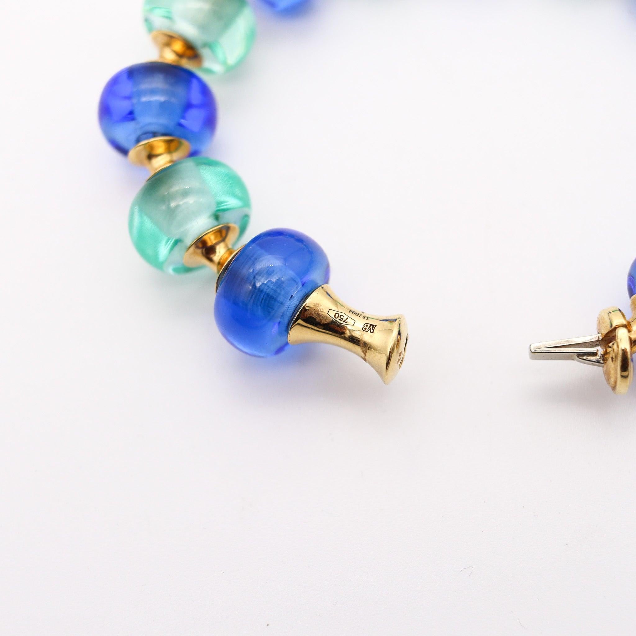 MARINA B. Milano Pneus-Armreif aus 18 Karat Gelbgold und blauem russischem Quarz im Angebot 1